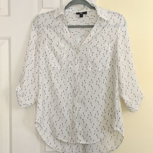 Iz Byer sheer blouse with arrows